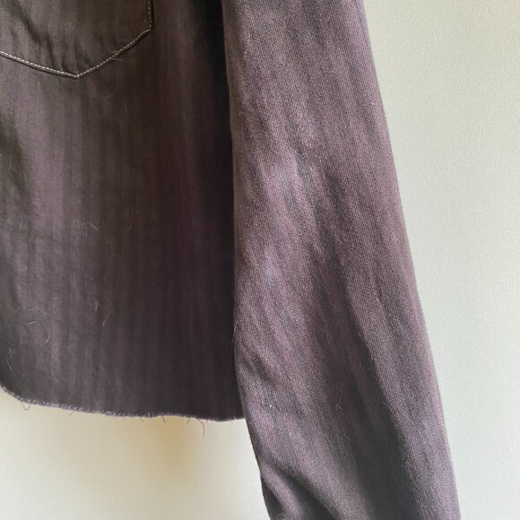 Aerie Crop Raw Edge Washed Out Black Size M - Picture 9 of 10